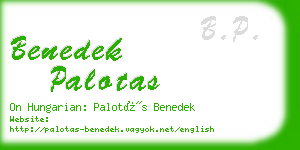 benedek palotas business card